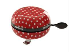 Basil Bicycle Bell Ding Dong 80mm Polkadot Red/White
