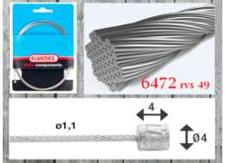 Elvedes Derailleur Cable 2.25m 1.1mm - Silver