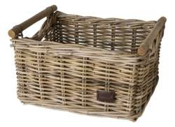 FastRider Rattan Mini Bicycle Basket With Flap - Natural
