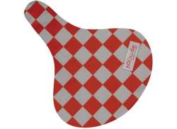 Hooodie Cushie Saddle Cover Checkered Red/White