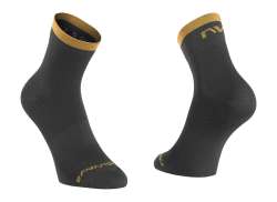 Northwave Origin Cycling Socks Black/Ochre Yellow - S