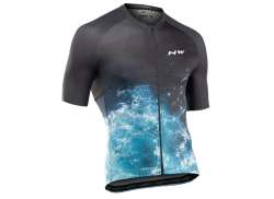 Northwave Water Cycling Jersey Ss Men Black/Blue