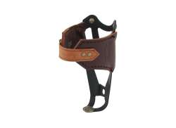 Point Bottle Cage Retro Alu/Leather - Black/Brown