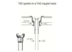 Sapim Spoke Adapter Nipple 13 -> Rim 14 - Silver (1)