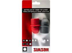 Simson Simmy 3 Lighting Set LED Batteries - Red/Gray