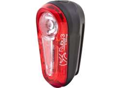 Spanninga Rear Light Ruby 3 LED Eco/High Beam/Blink 2xAAA