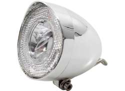 Union Retro Headlight LED Dynamo - Chrome