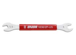 Unior Spoke Key 5.5/6mm - Red/Silver