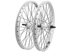 Velox Freestyle Wheel Set 20\" 14mm Axle - White