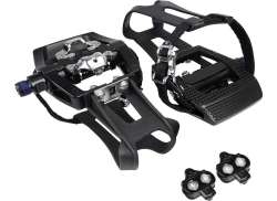 VWP Pedal Spinning Universal With Toe Clips - Black