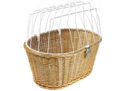 Aumüller Wicker Pet Basket 199-880 with Wire Dome and Holder