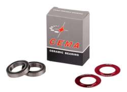 Cema Ball Bearing Set Ceramic For. 24mm Bottom Bracket - Red