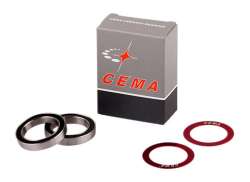 Cema Ball Bearing Set Inox For. 30mm Bottom Bracket - Red