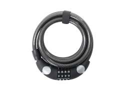 Contec Digit Cable Lock EcoLoc &#216;12x1850mm with Holder Black