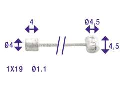 Cordo Inside Cable Shifter &#216;1,5mm 2250mm Inox - Silver