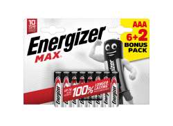 Energizer Max Batteries AAA LR03 - Silver (8)