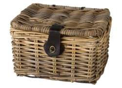 FastRider Bicycle Basket Junior with Lid - Rattan 8L