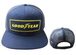 GoodYear Flat Bill Trucker Cap - Blue/Yellow