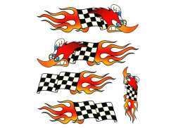 HBS Bicycle Sticker Woodpecker Flag- Red/Yellow