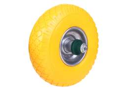 HBS Wheelbarrow Wheel 3.00 x 4.00\" With Axle - Yellow/Silver