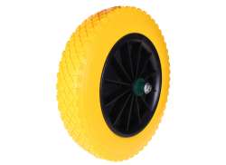 HBS Wheelbarrow Wheel 4.00 x 8.00\" 15\" With Axle - Yellow/Bl