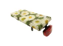 Hooodie Cushie Luggage Carrier Cushion Daisys - Green/Whit