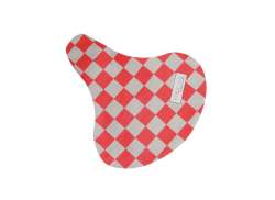 Hooodie Cushie Saddle Cover Checkered Pink/White