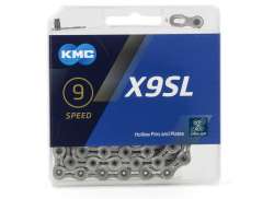 KMC X9SL Bicycle Chain 9S 11/128\" 114 Links - Silver