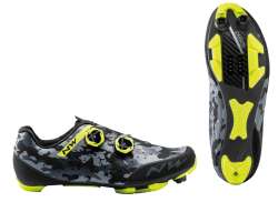 Northwave Rebel 2 Cycling Shoes Camo Black/Yellow Fluo - 41