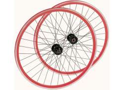 Point Wheel Set Fixed and Free Flip/Flop - Red/Black