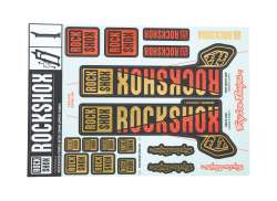 RockShox Sticker Set Troy Lee Design &#216;35mm - Gold/Orange