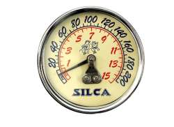 Silca Manometer 15 Bar For. Pista/SuperPista - Silver/Yellow