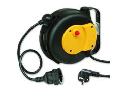 Zeca Cable Wall Reel 5m - Black/Yellow